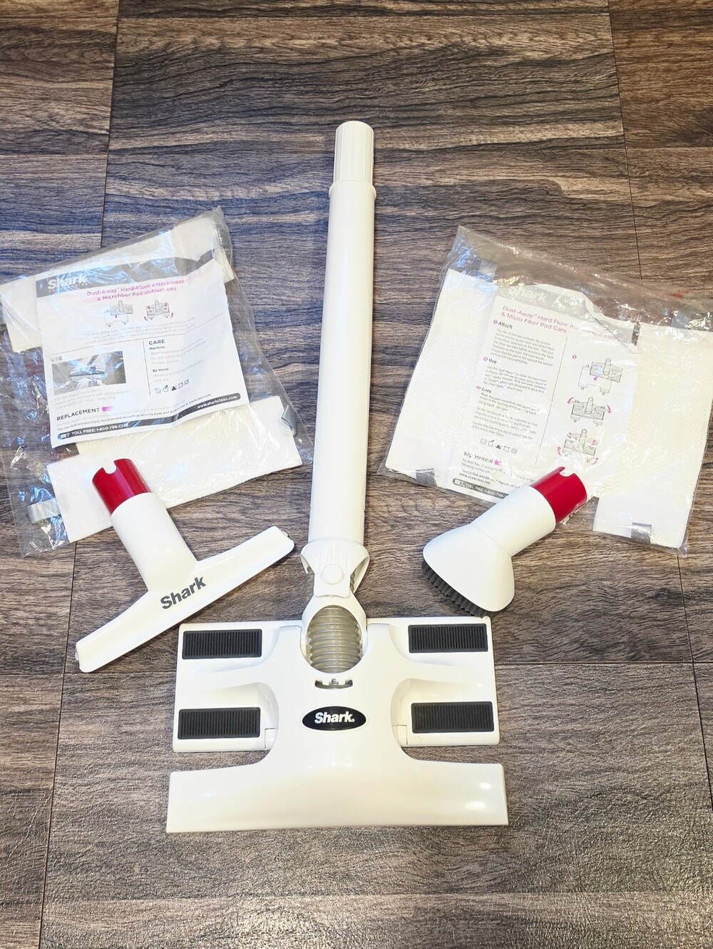 NEW 5 SHARK Vacuum Accessories Attachments Dustaway Tool & 2 Microfiber Pads OEM